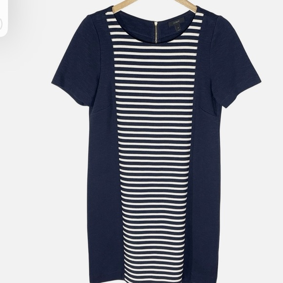 J crew STRIPED AND SOLID KNIT SHIFT DRESS - Picture 4 of 8